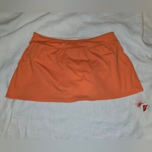 NWT Lands' End Orange Tummy Control SPF 50 Women's Swim Skirt Bottoms